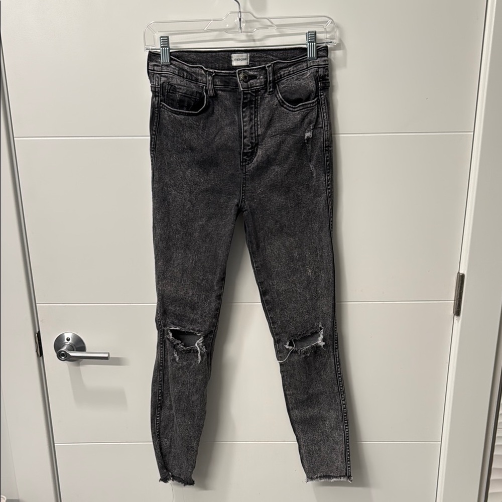 Women's Black Distressed Jeans